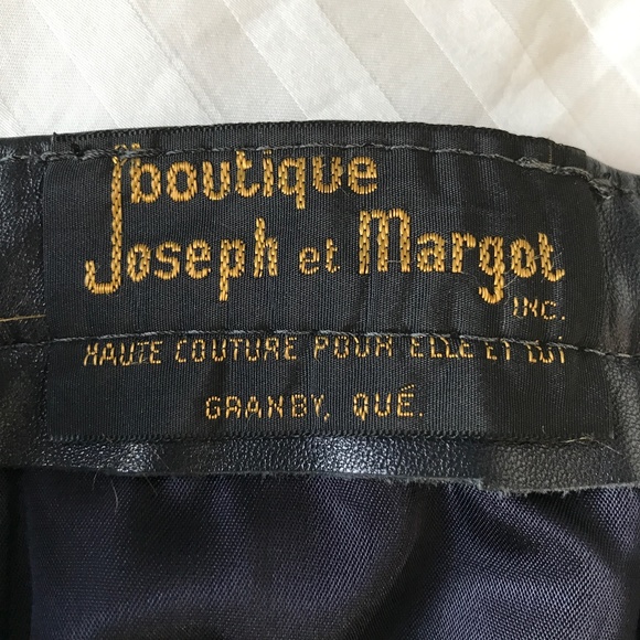 Joseph & Margot - Dark Blue Genuine Leather Mini Skirt - Picture 5 of 6